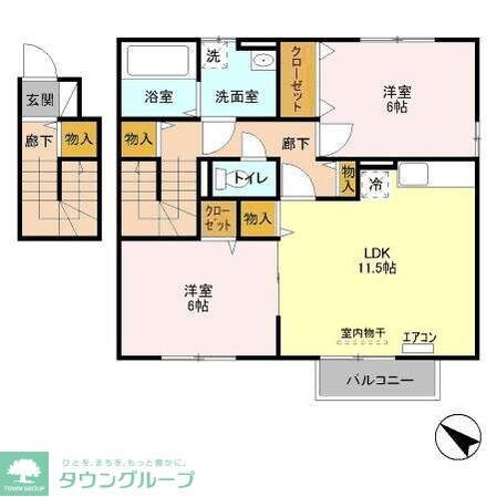 センターフィールド Bの物件間取画像